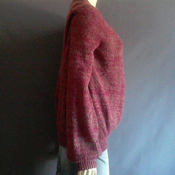 Free People Magenta Heather Faux Wrap Sweater XS - Picture 5 of 9